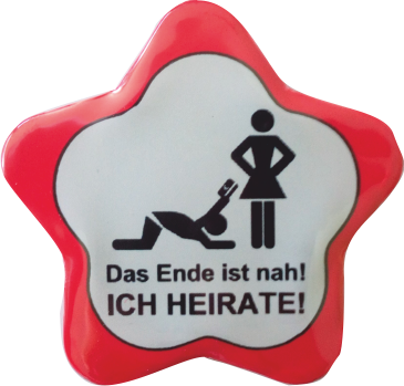 ... JGA Button "Das Ende ist nah" Sternform